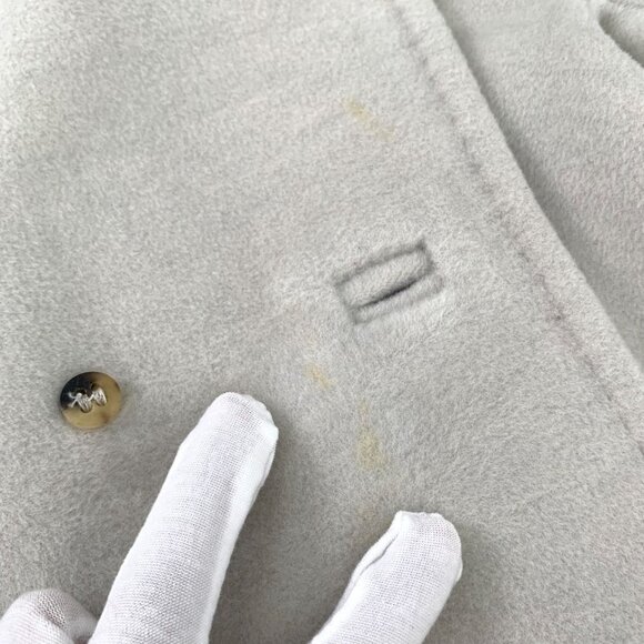 Maxmara 101801 Beige Wool Double-Breasted Overcoat Made In Italy Size S - Picture 6 of 12